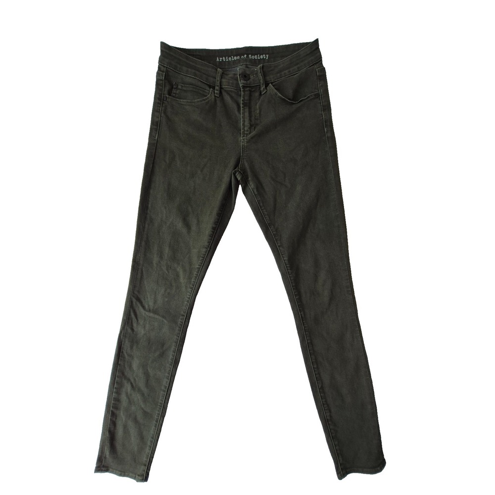 Articles of Society Sarah Linden Skinny Jeans Womens Size 27 Olive Green Stretch